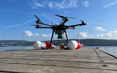Amostras de água coletada por drone de forma autônoma