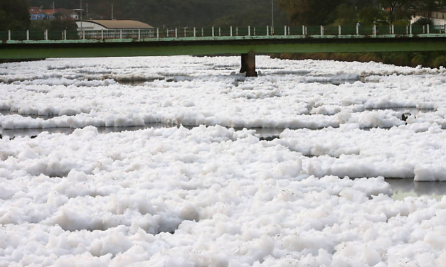Poluição faz Rio Tietê formar espuma em cidades do interior
