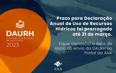 Prazo para Declaração Anual de Uso de Recursos Hídricos foi prorrogado até 31 de março