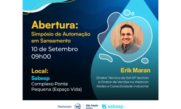 Simpósio de Automação em Saneamento reúne especialistas para debater inovação, eficiência e sustentabilidade no setor